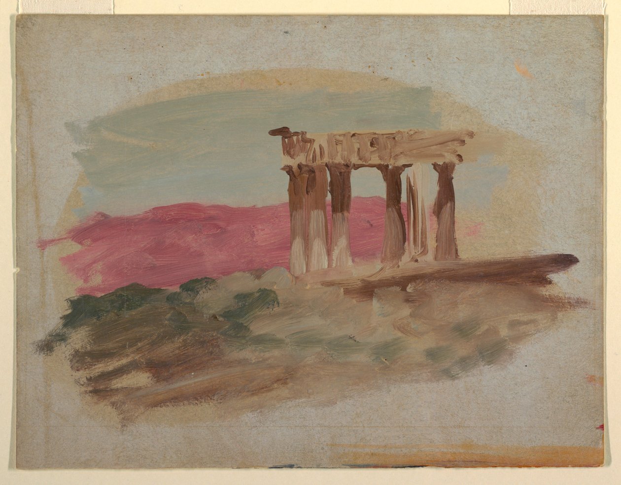 Dessin, Ruines du temple dorique, Corinthe, 1869 - Frederic Edwin Church