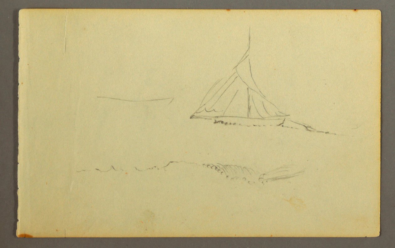 Dessin, voilier vu de bâbord, 1845 - Frederic Edwin Church