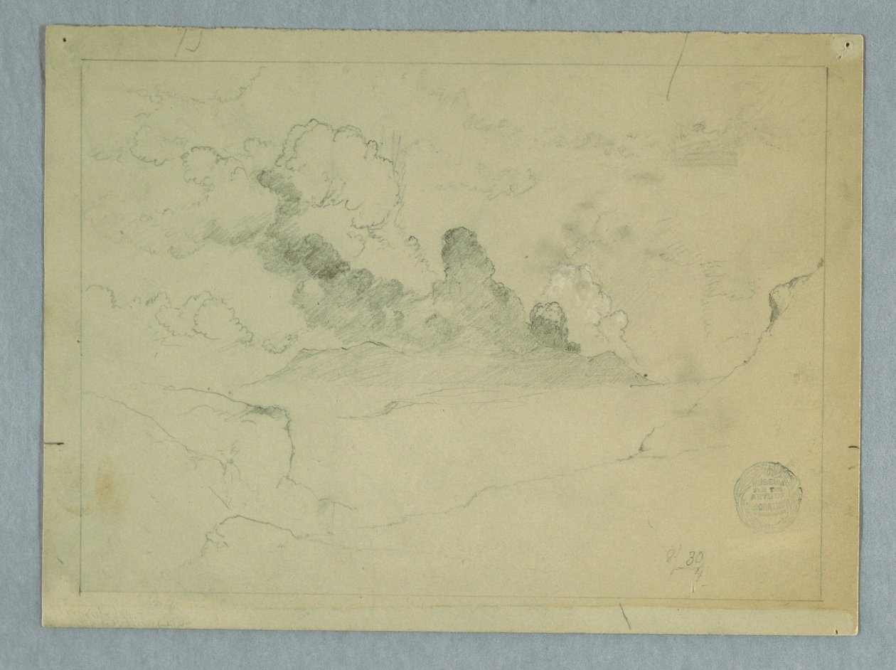 Dessin, éruption du volcan Sangay, Équateur, 1857-62 - Frederic Edwin Church
