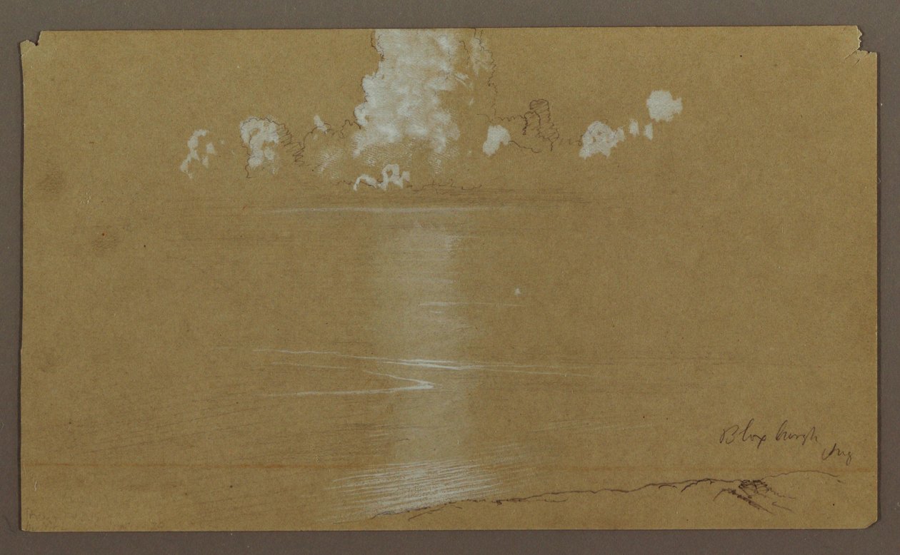 Dessin, paysage marin, Bloxburgh ; Verso : collines et mer, août 1865 - Frederic Edwin Church