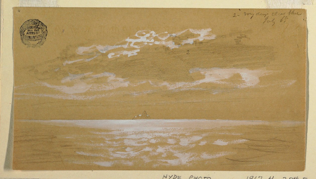 Dessin, paysage marin, Terre-Neuve, 6 juillet 1859 - Frederic Edwin Church