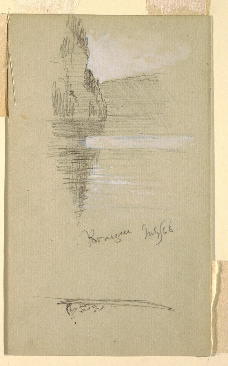 Dessin, rivage, Königssee près de Berchtesgaden Bavière, juillet 1868 - Frederic Edwin Church