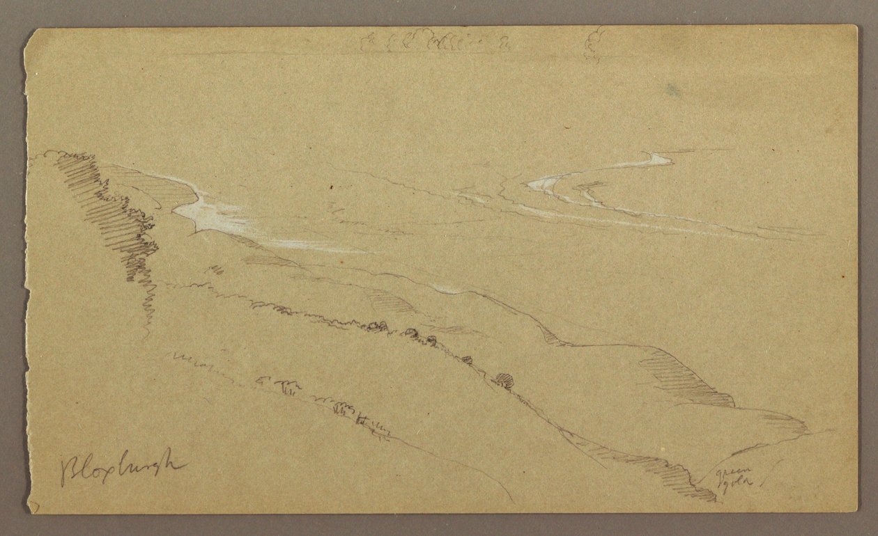 Dessin, rivage et mer, "Bloxburgh", août 1865 - Frederic Edwin Church
