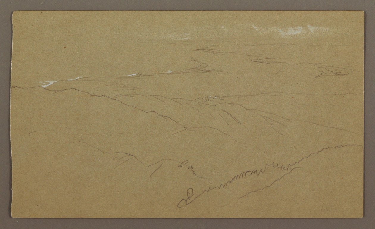 Dessin, rivage et mer, "Bloxburgh", août 1865 - Frederic Edwin Church