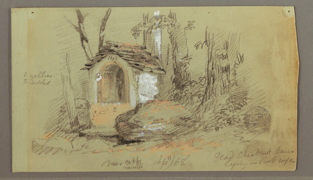 Dessin, sanctuaire dans les bois, septembre 1868 - Frederic Edwin Church