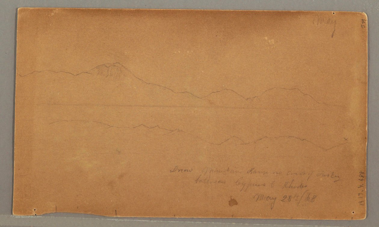 Dessin, vue latérale du bâtiment, fenêtre, 29 mai 1868 - Frederic Edwin Church