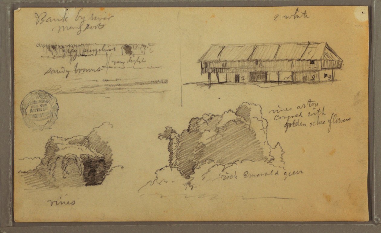 Dessin, Croquis, Équateur ou Colombie ; Verso : Croquis, Équateur ou Colombie, 1857 - Frederic Edwin Church