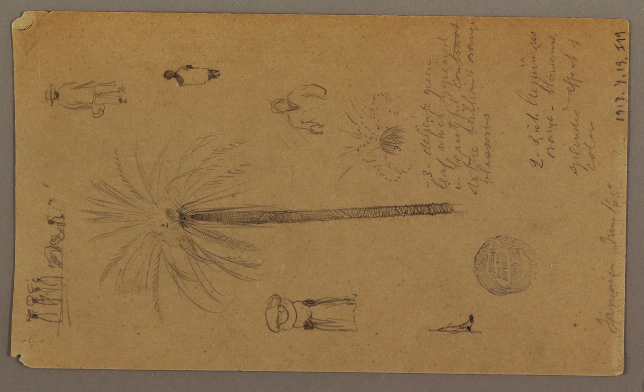 Dessin, Croquis de la Jamaïque, Antilles, juin 1865 - Frederic Edwin Church