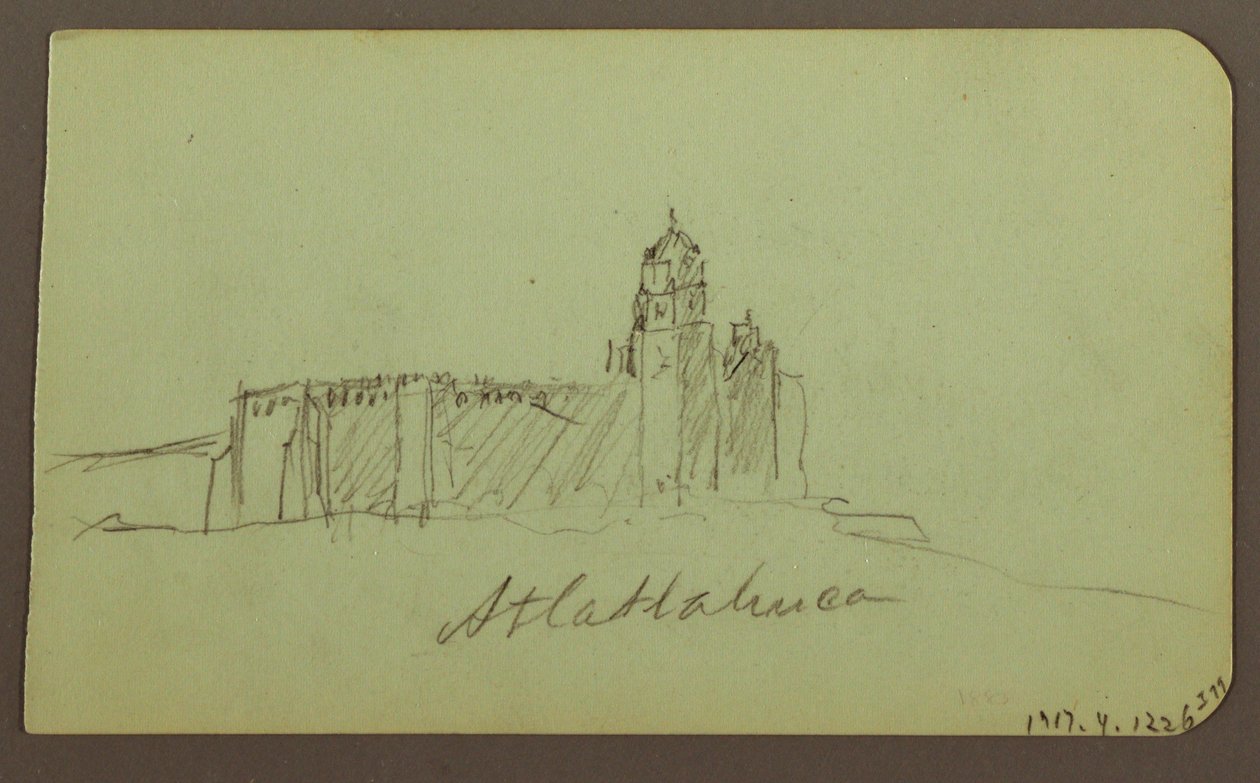 Dessin, Croquis de Patzcuaro ; Verso : Église, Atlatahuca, 1883 - Frederic Edwin Church