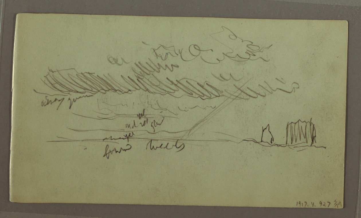 Dessin, étude du ciel, février 1869 - Frederic Edwin Church