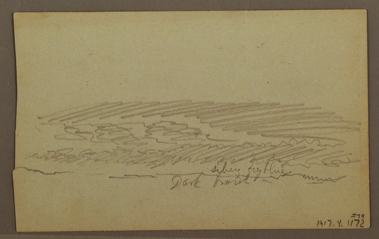 Dessin, étude du ciel, crêtes montagneuses, arc-en-ciel, années 1860 - Frederic Edwin Church