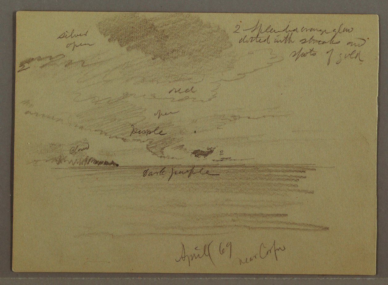 Dessin, Étude du ciel sur la mer, avril 1869 - Frederic Edwin Church
