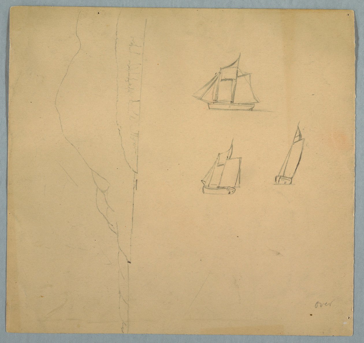 Dessin, études de paysages et de navires, 1850-51 - Frederic Edwin Church