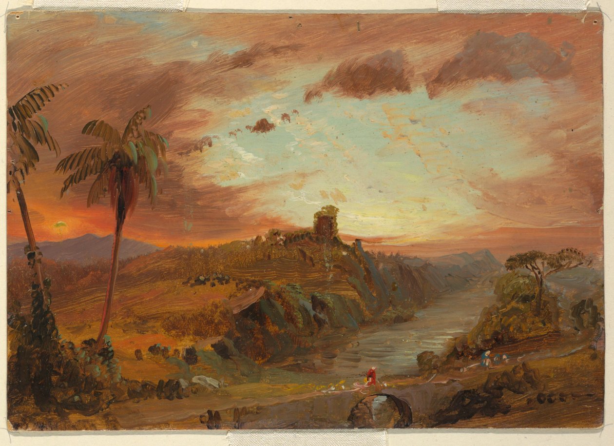 Dessin, étude pour "Paysage imaginaire d