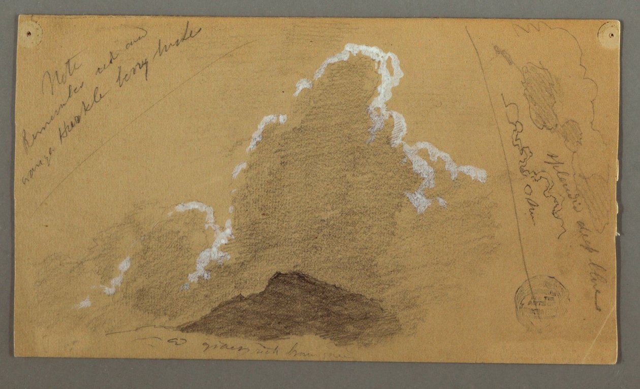 Dessin, Sommet avec de gros nuages, peut-être 1868 - Frederic Edwin Church