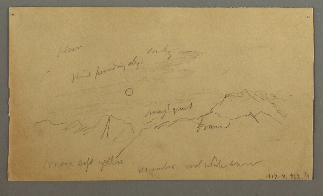 Dessin, Sommet avec de gros nuages, peut-être 1868 - Frederic Edwin Church