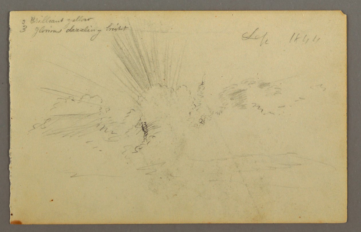 Dessin, Soleil derrière les nuages, 1844 - Frederic Edwin Church