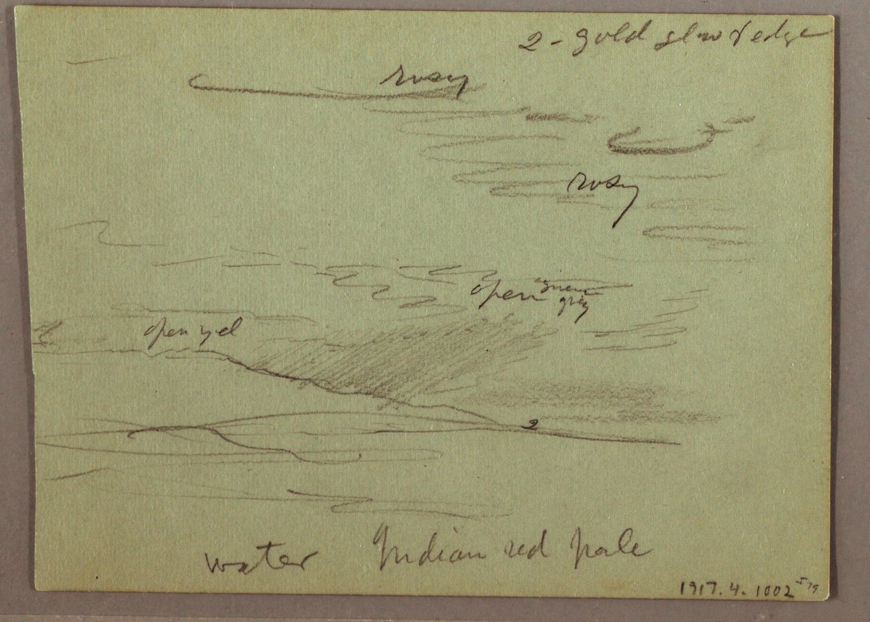 Dessin, coucher de soleil, enfant mangeant, 22 décembre 1870 - Frederic Edwin Church