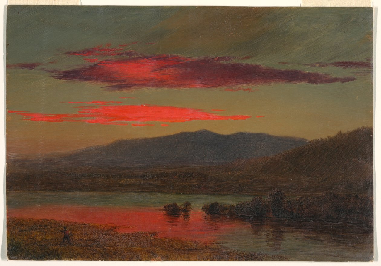 Dessin, coucher de soleil, Hudson, New York, 25 décembre 1873 - Frederic Edwin Church