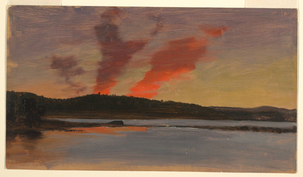 Dessin, coucher de soleil près de Bar Harbor, Maine, vers 1862 - Frederic Edwin Church