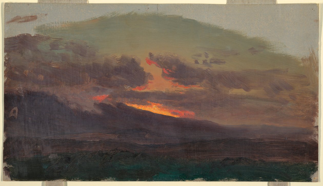 Dessin, Coucher de soleil sur les Catskills, 1870-80 - Frederic Edwin Church