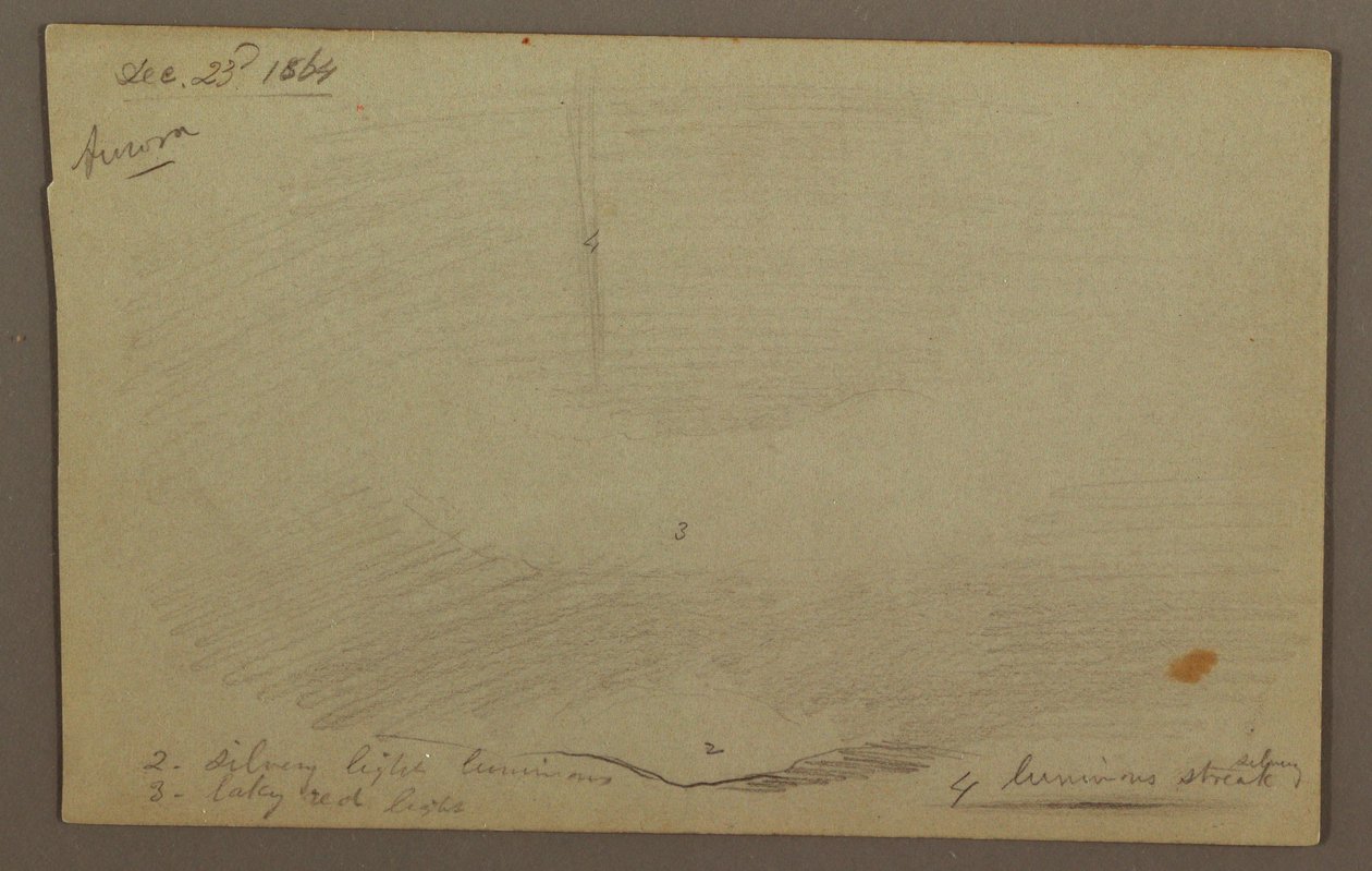 Dessin, Coucher de soleil derrière la crête (Aurora), 1864 - Frederic Edwin Church