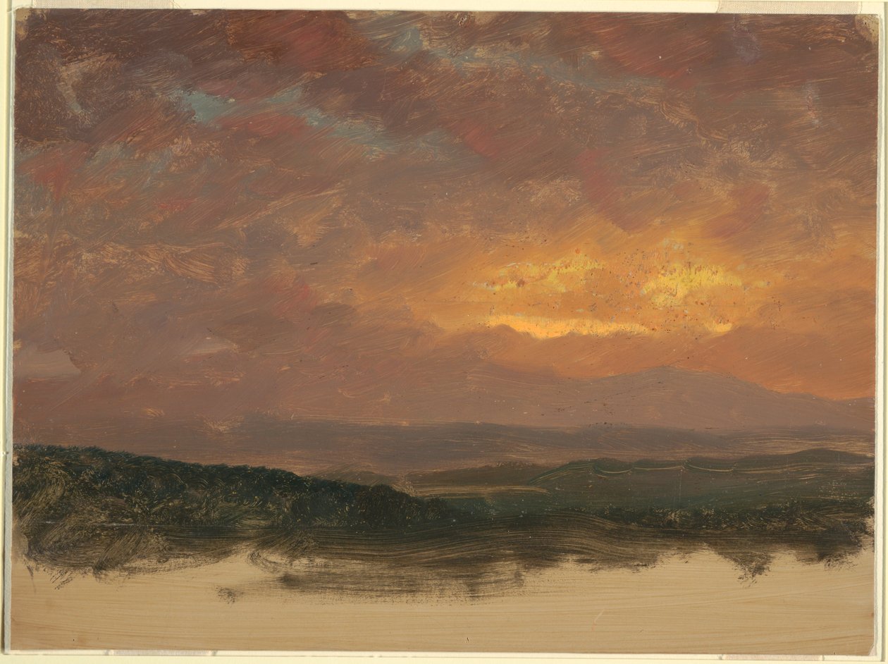 Dessin, Coucher de soleil sur les Catskills, 1870-80 - Frederic Edwin Church