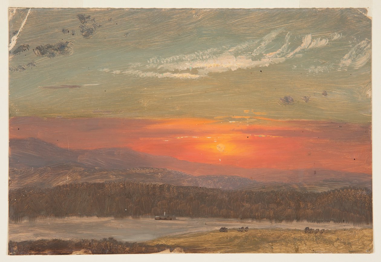 Dessin, Coucher de soleil sur les Catskills, 1870-80 - Frederic Edwin Church