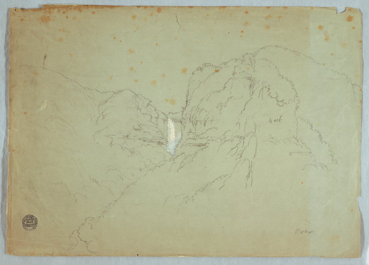 Dessin, chutes de Tequendama près de Bogata, Colombie, 1853 - Frederic Edwin Church