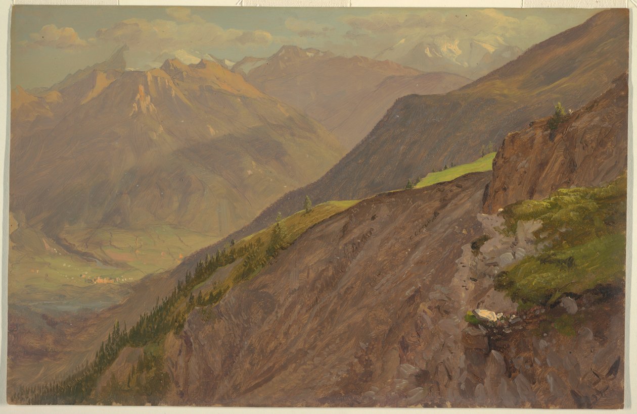 Dessin, Le Goell et le Watzmann, près de Berchtesgeden, 1868 - Frederic Edwin Church