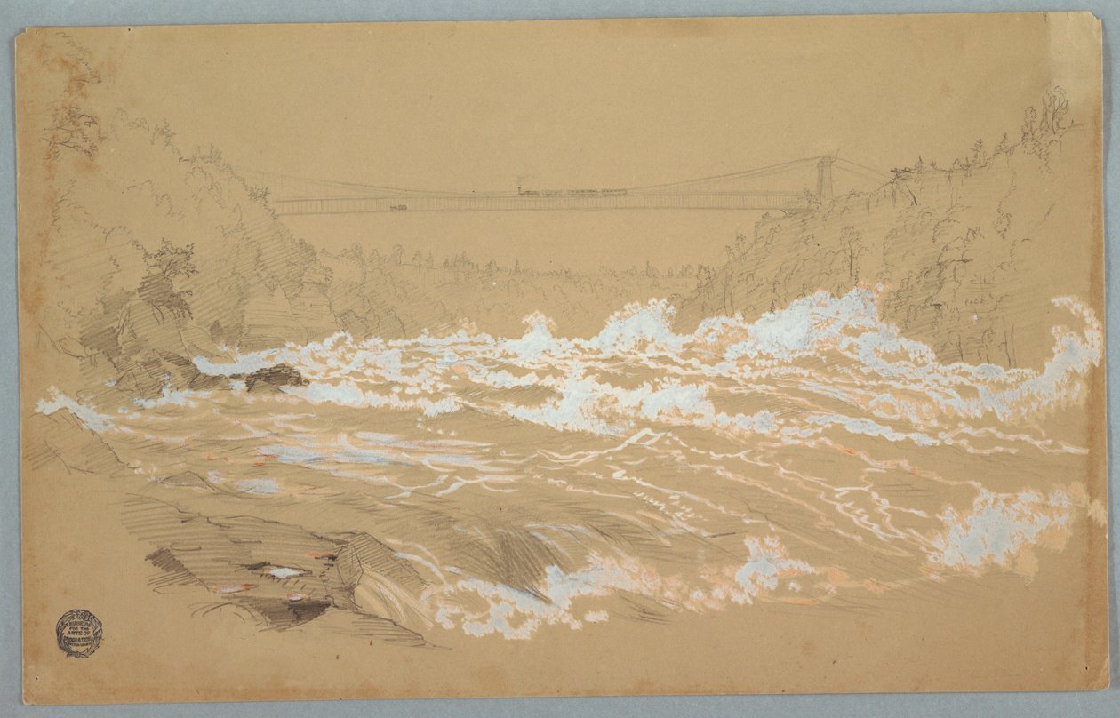 La gorge, Niagara, vue vers le pont suspendu - Frederic Edwin Church