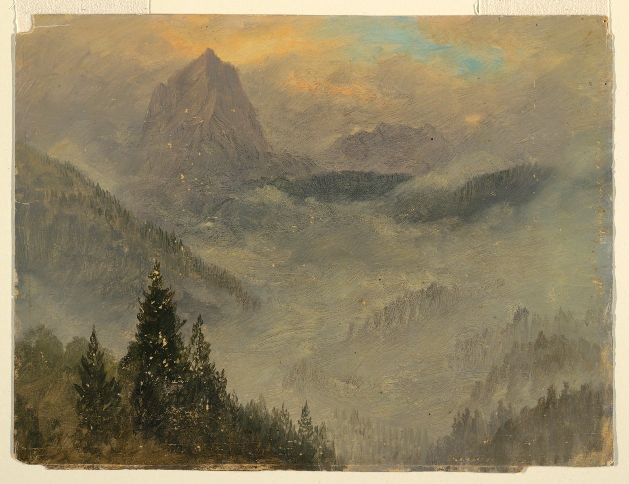 Dessin, Le Hochkalter, près de Berchtesgaden, 1868 - Frederic Edwin Church