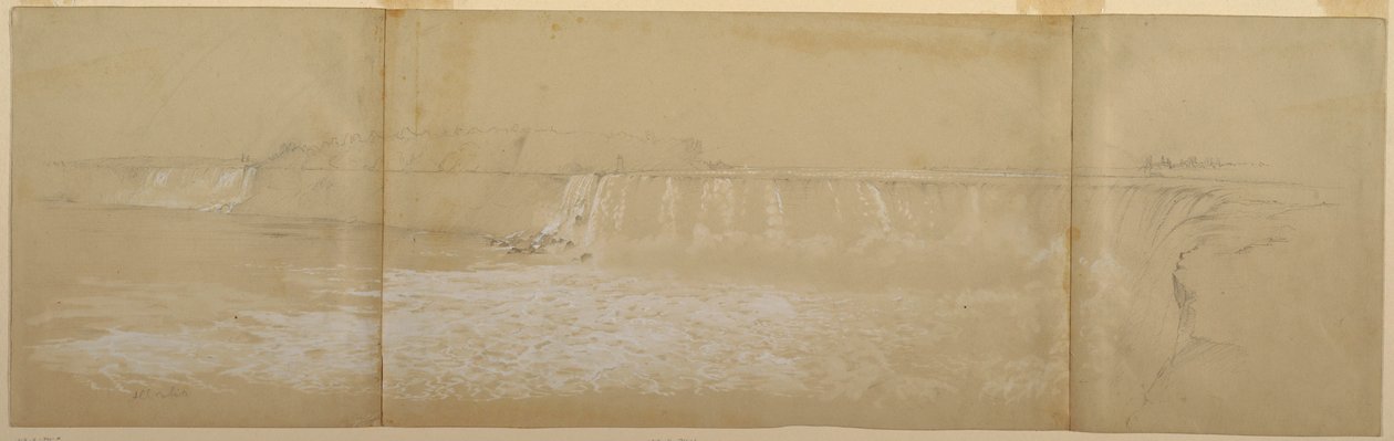 Dessin, Les chutes du Niagara, septembre ou octobre 1856 - Frederic Edwin Church