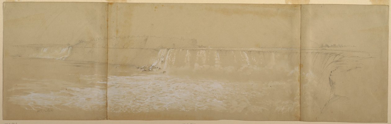 Dessin, Les chutes du Niagara, septembre ou octobre 1856 - Frederic Edwin Church