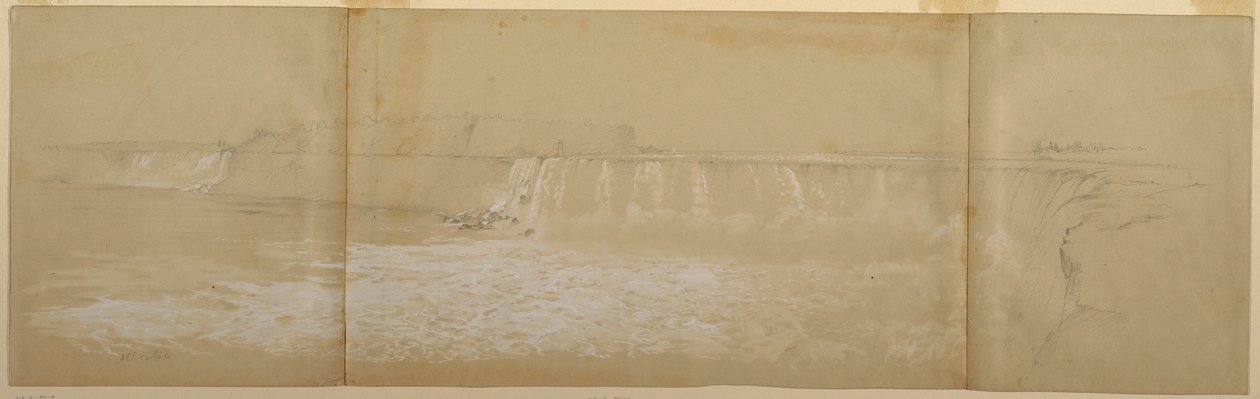 Dessin, Les chutes du Niagara, septembre ou octobre 1856 - Frederic Edwin Church