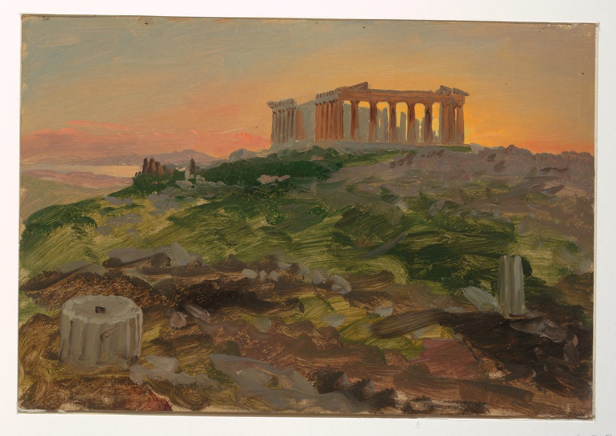 Dessin, Le Parthénon vu du sud-est, avril 1869 - Frederic Edwin Church