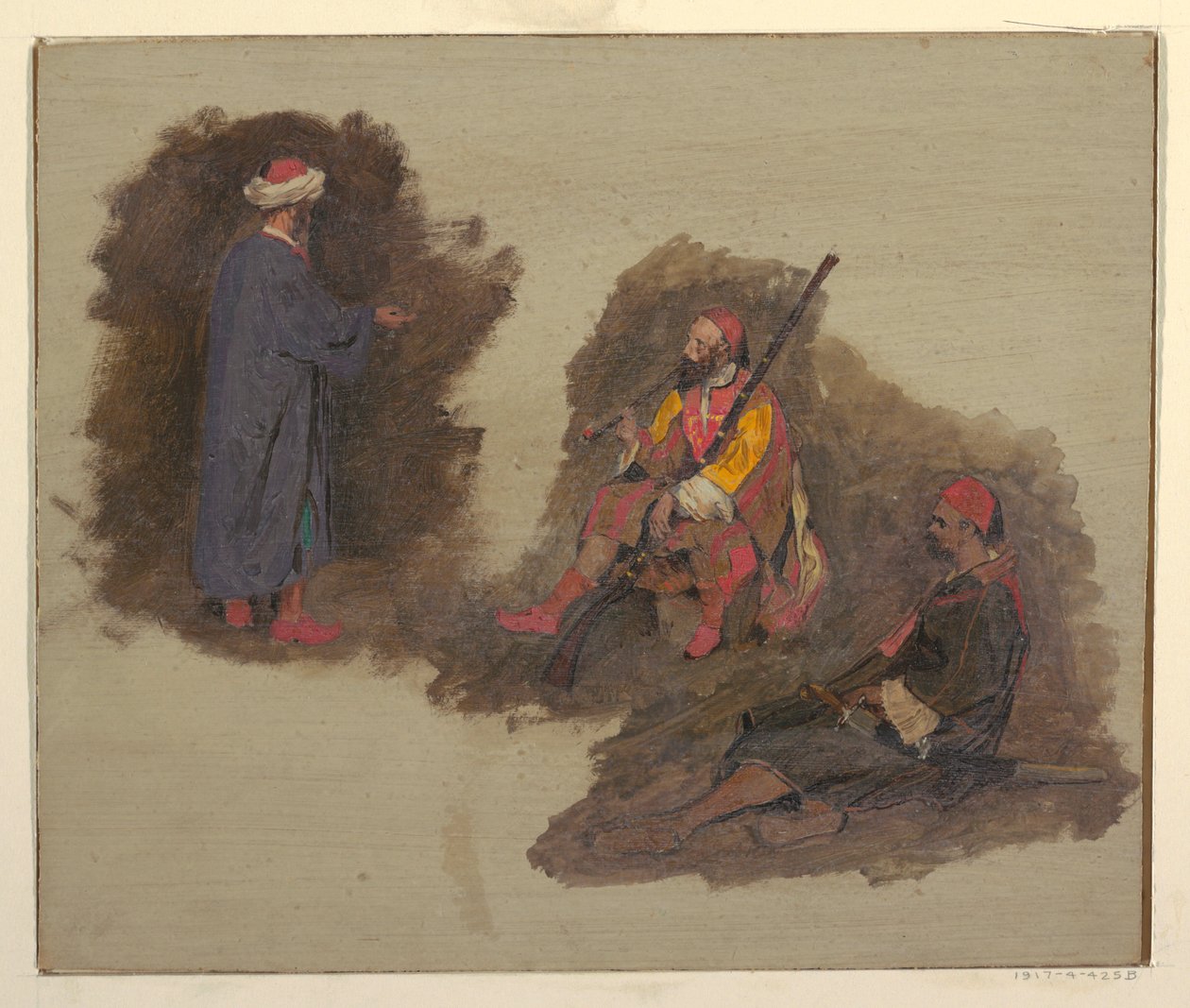 Dessin, Trois bédouins, 1868-69 - Frederic Edwin Church