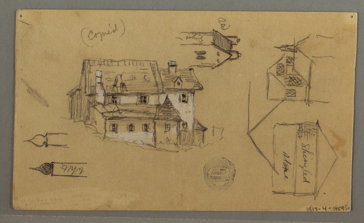 Dessin, maison en bois, Sky, Autriche, 1er août 1868 - Frederic Edwin Church