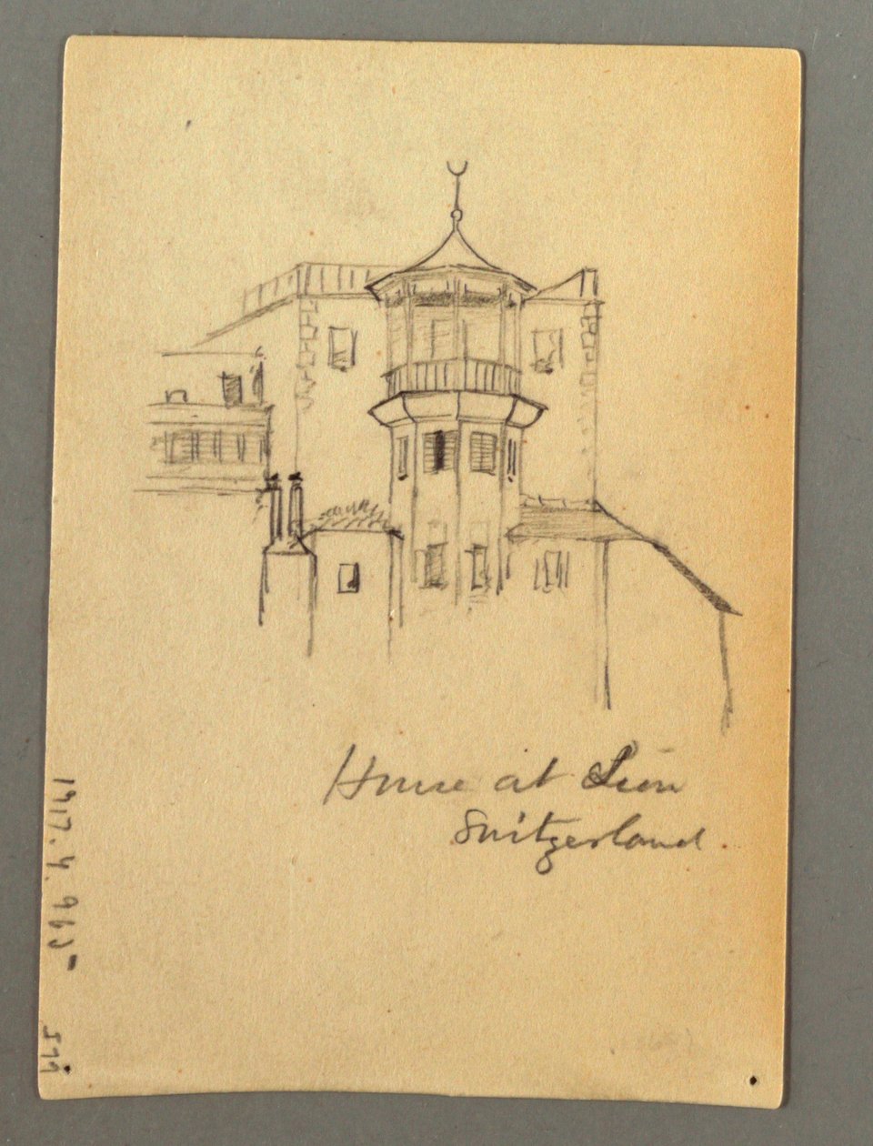 Dessin, Tour du château, Sion, peut-être 1868 - Frederic Edwin Church