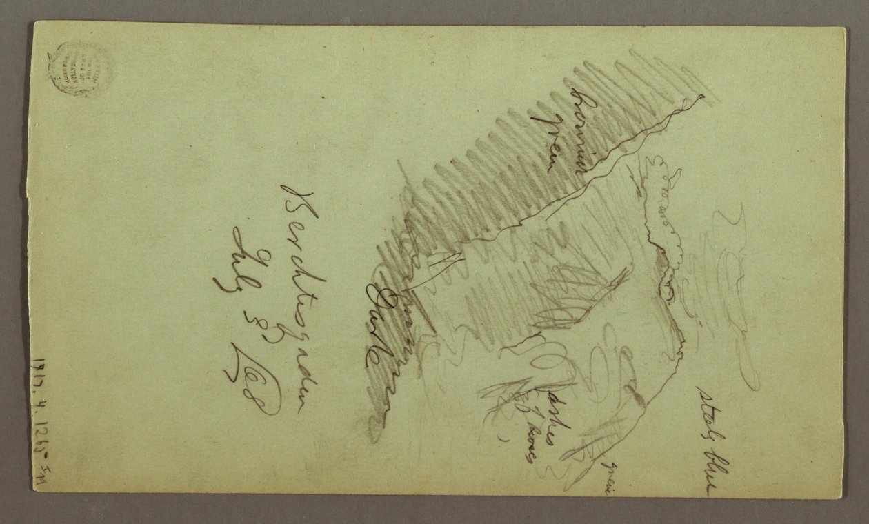 Dessin, tours, toits, portique, toit, juillet 1868 - Frederic Edwin Church