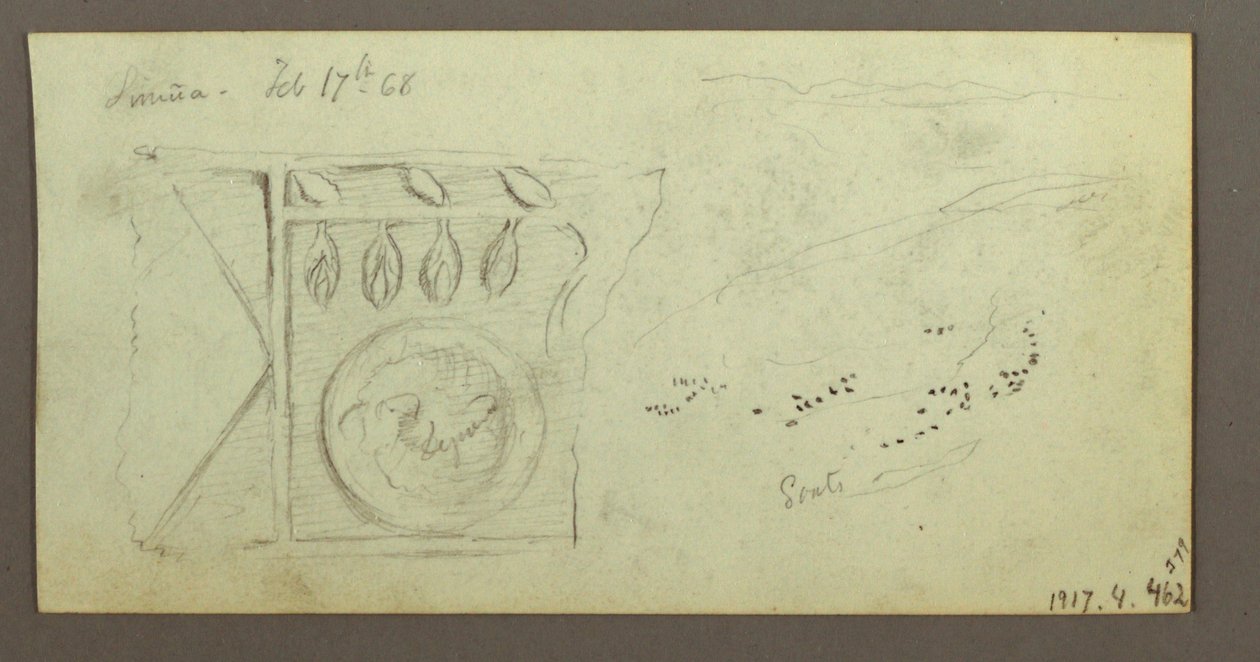Dessin, arbres, festonné, février peut-être 1868 - Frederic Edwin Church