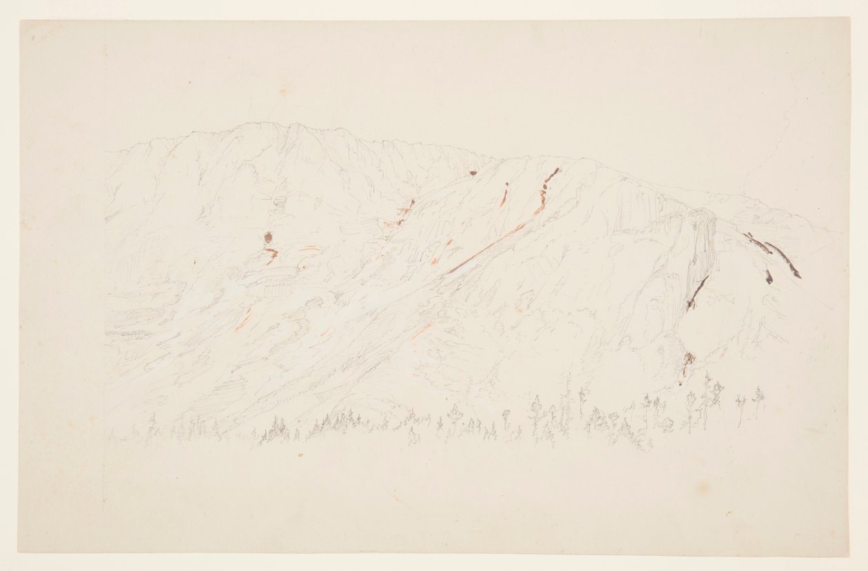 Dessin, partie supérieure du grand bassin, mont Katahdin, septembre 1877 - Frederic Edwin Church
