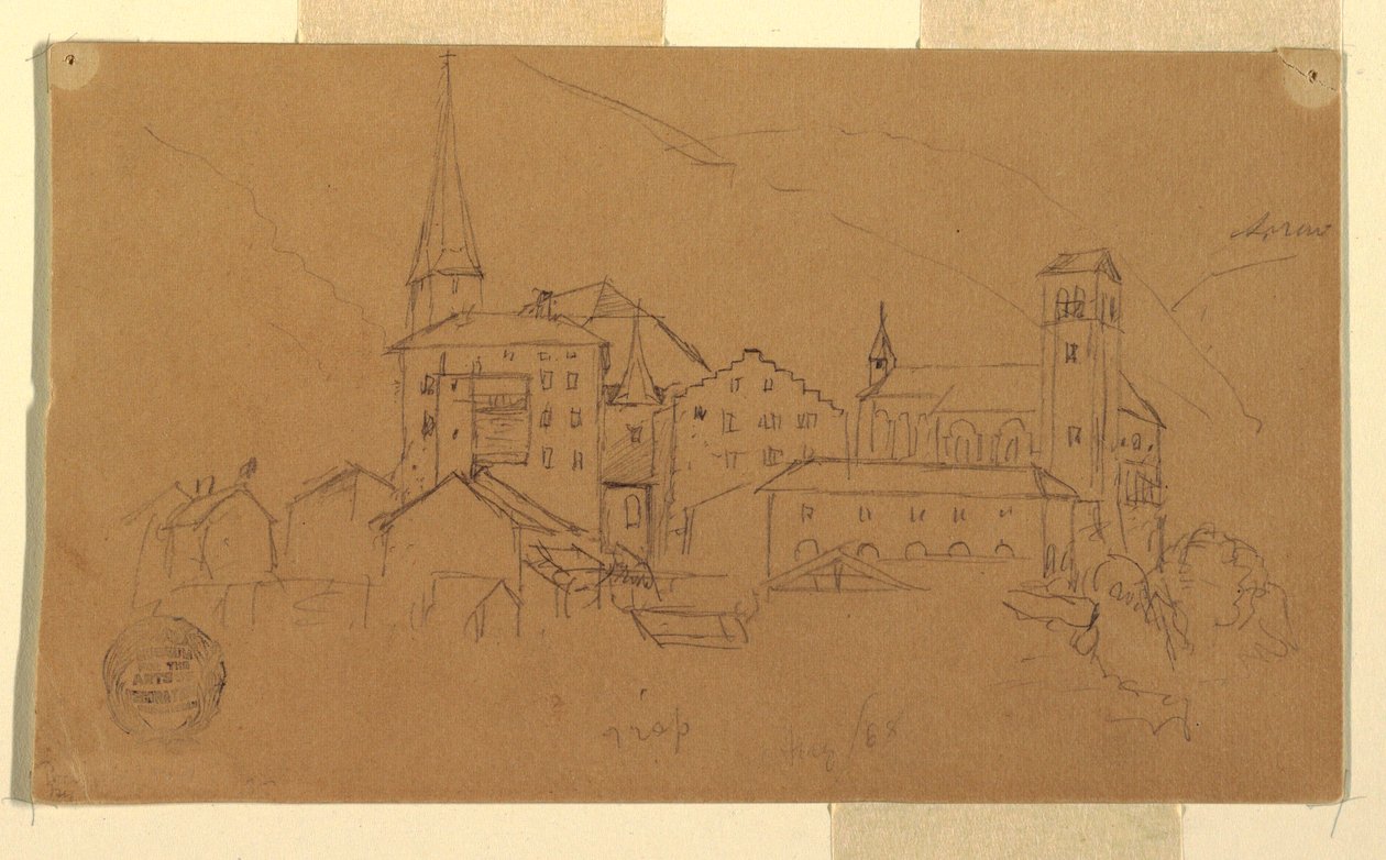 Dessin, Valais, Suisse, août 1868 - Frederic Edwin Church