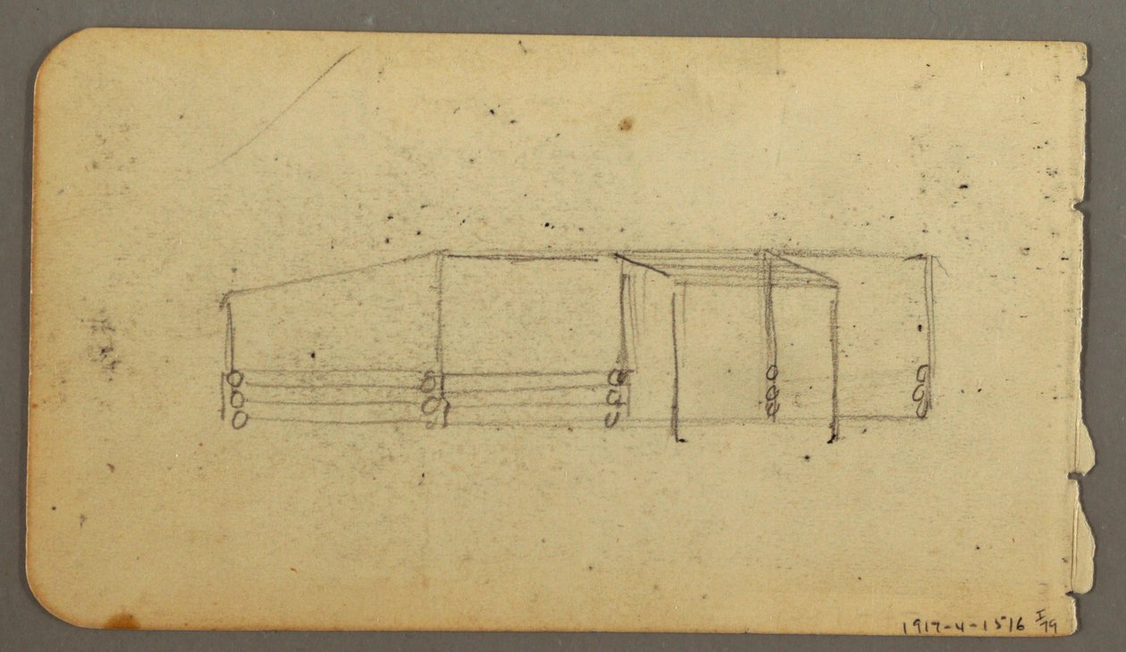 Dessin, verso : schéma de la cabine, peut-être 1878 - Frederic Edwin Church