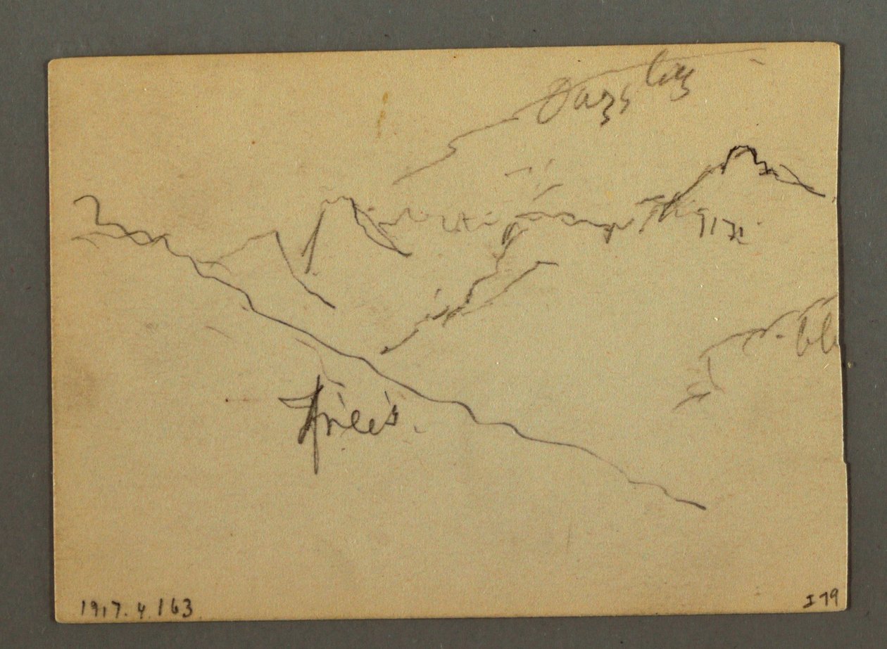 Dessin, cascade entre Veney et Sion, vallée du Rhône, Suisse, août 1868 - Frederic Edwin Church