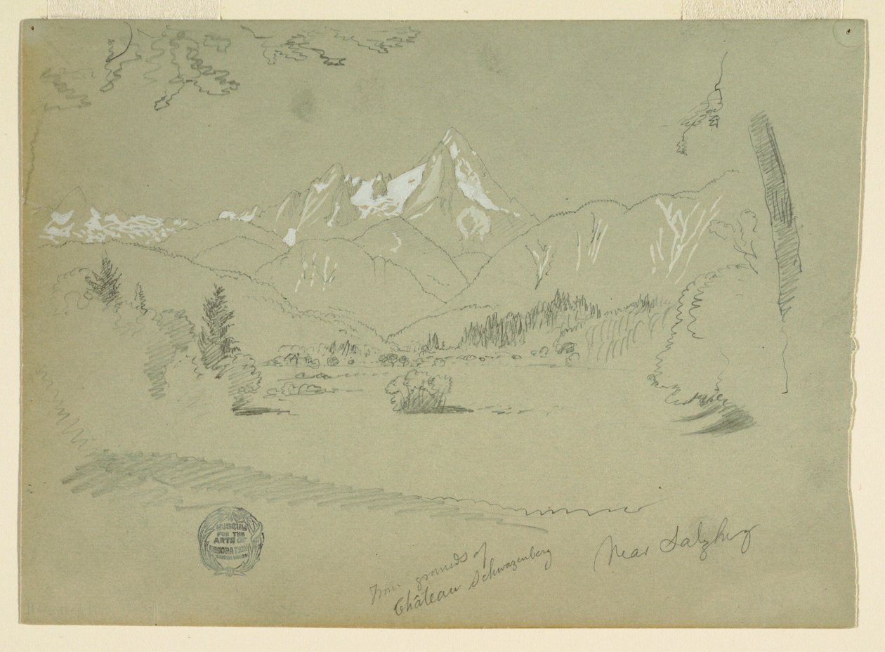 Dessin, Watzmann depuis le sol du château d