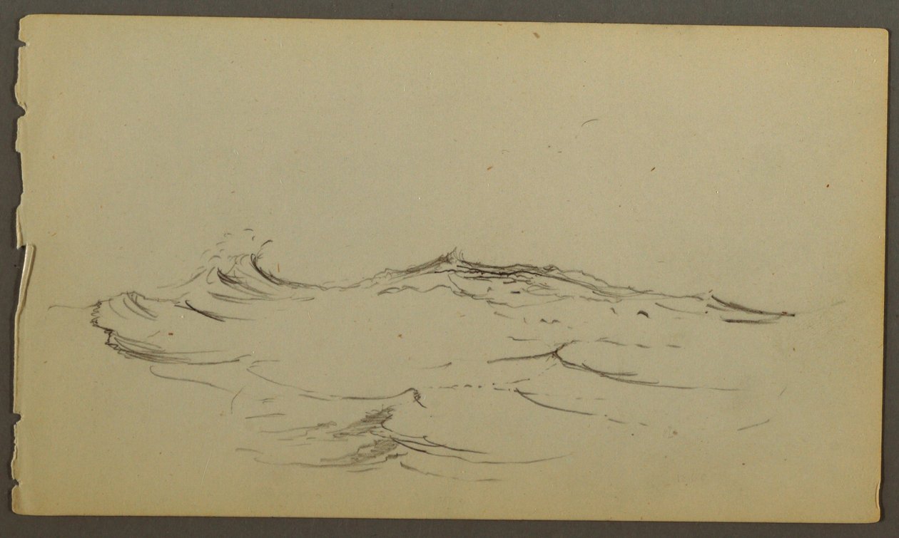 Dessin, vagues, peut-être 1860 - Frederic Edwin Church