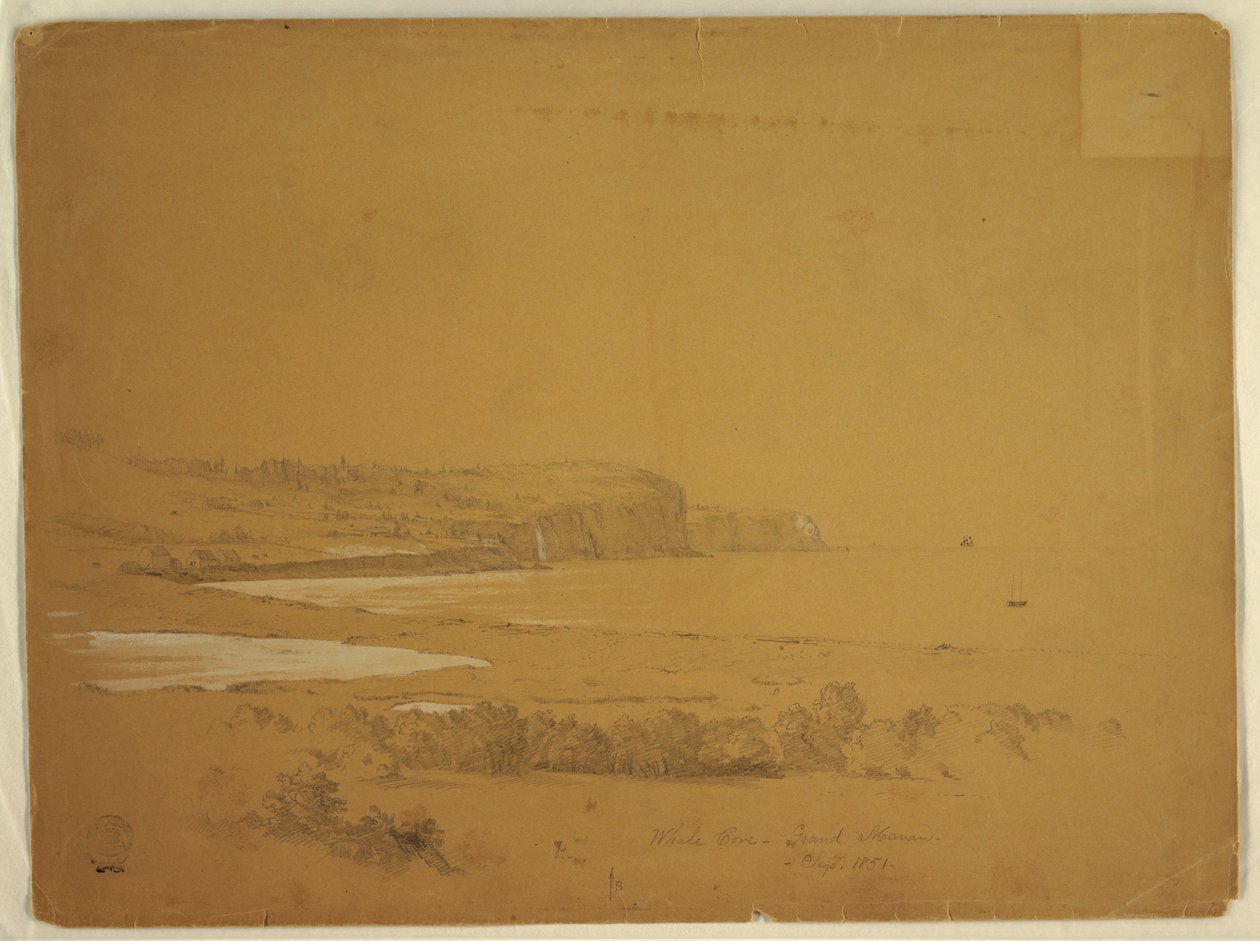 Dessin, anse des Baleines, île de Grand Manan, Canada, septembre 1851 - Frederic Edwin Church