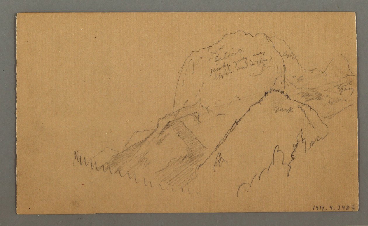 Dessin, sommets boisés, 27 juillet 1868 - Frederic Edwin Church