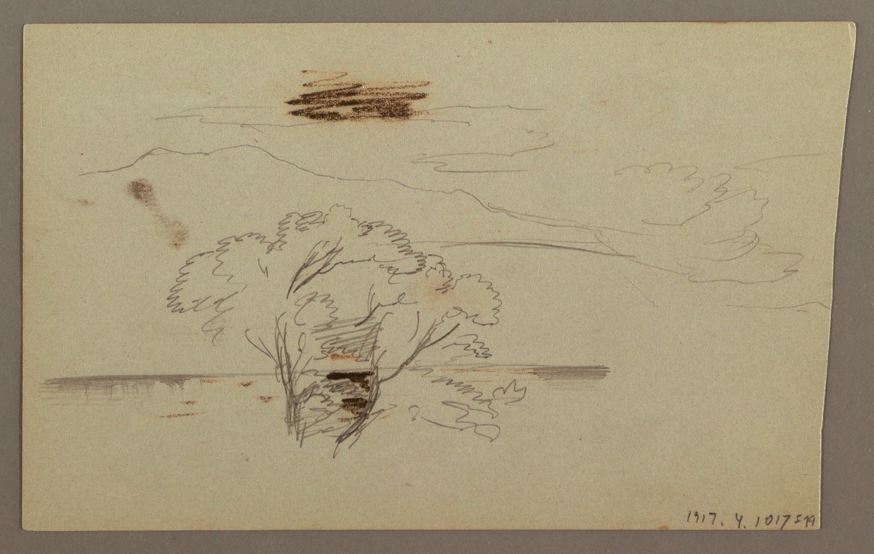 Dessin, versant boisé, pays des collines, 1863 - Frederic Edwin Church